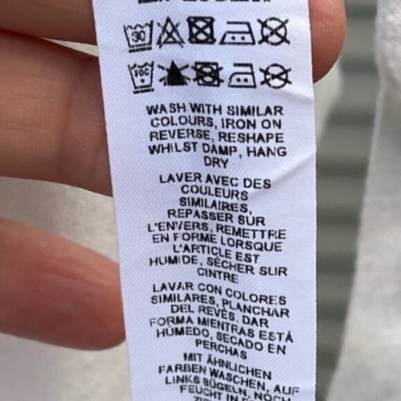 ASOS Design NWT Women's Linen Blend Mini Swing Tie Straps White Sundress Size 12 - Picture 14 of 16